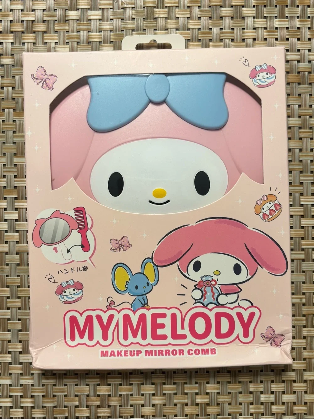 Sanrio My Melody Makeup Mirror Comb - Pink & White